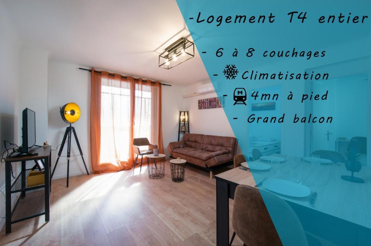 Grand Appartement 3 Chambres Avec Clim Et Balcon Marseille Exteriör bild